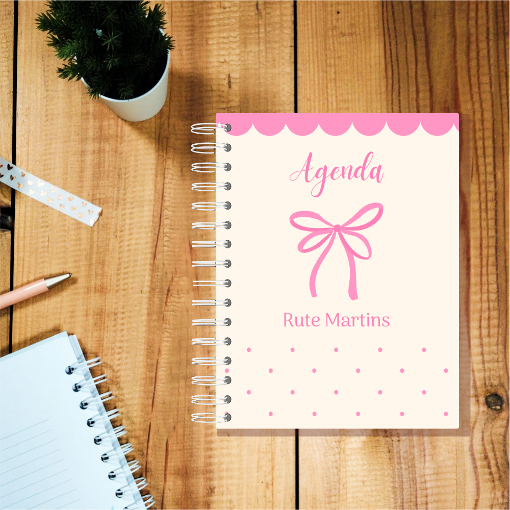 Agenda Sem Data Personalizada – Laço Delicado | Patsii