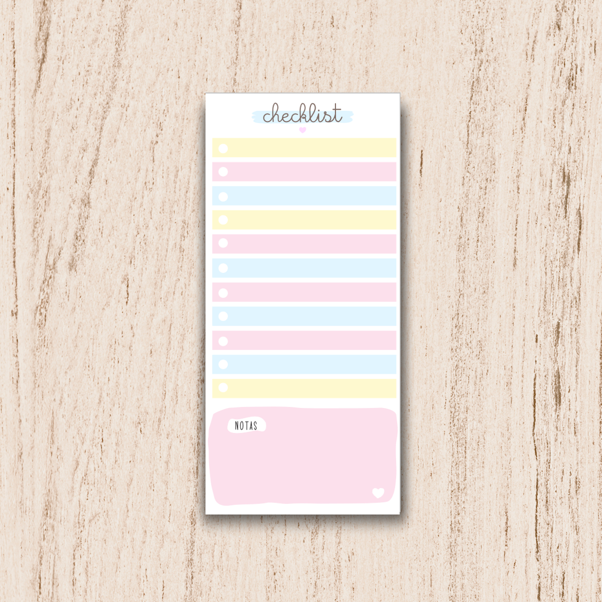 bloco checklist colorido