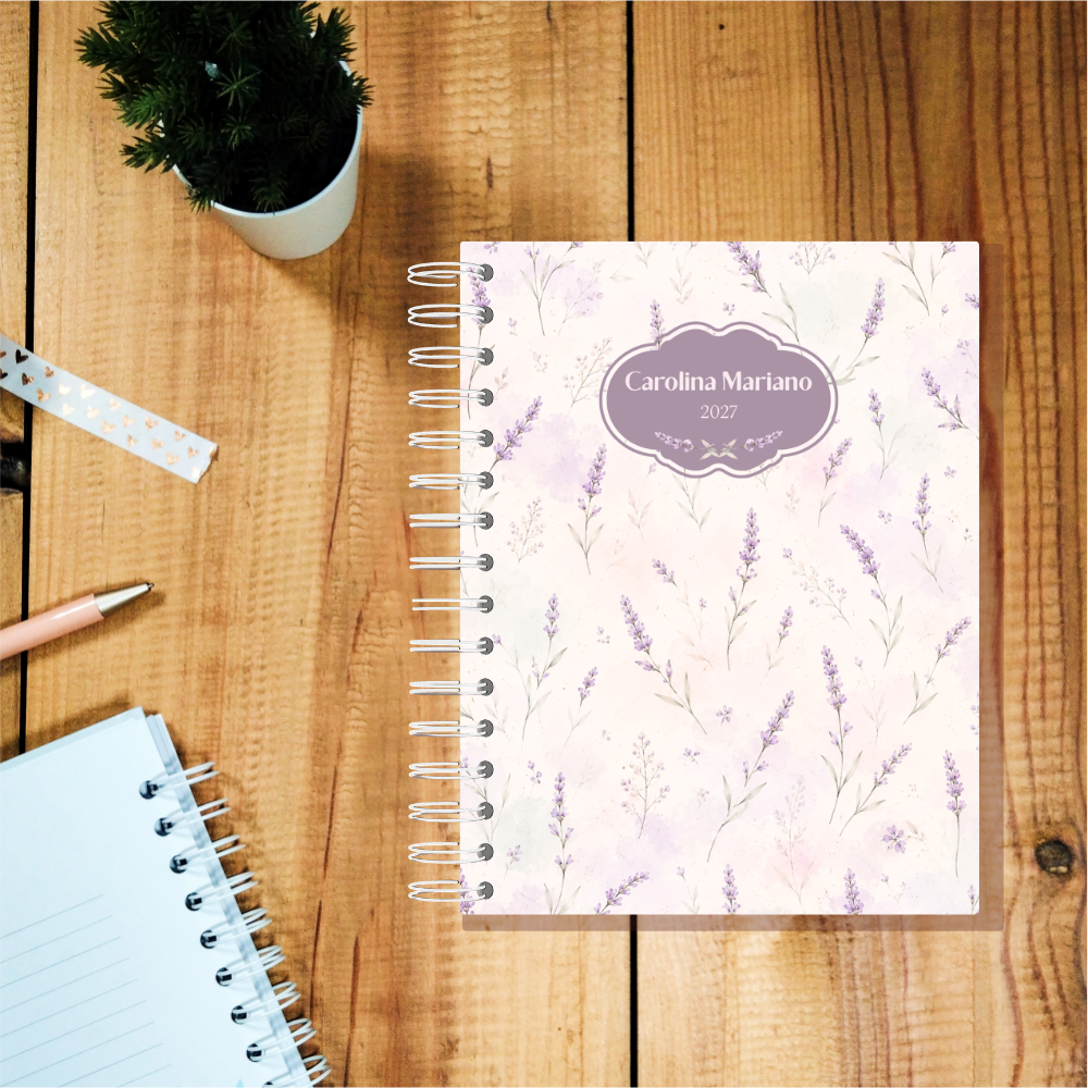 agenda diária flores lavanda