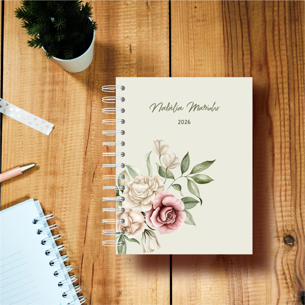 Agenda Diária - Flores Verde
