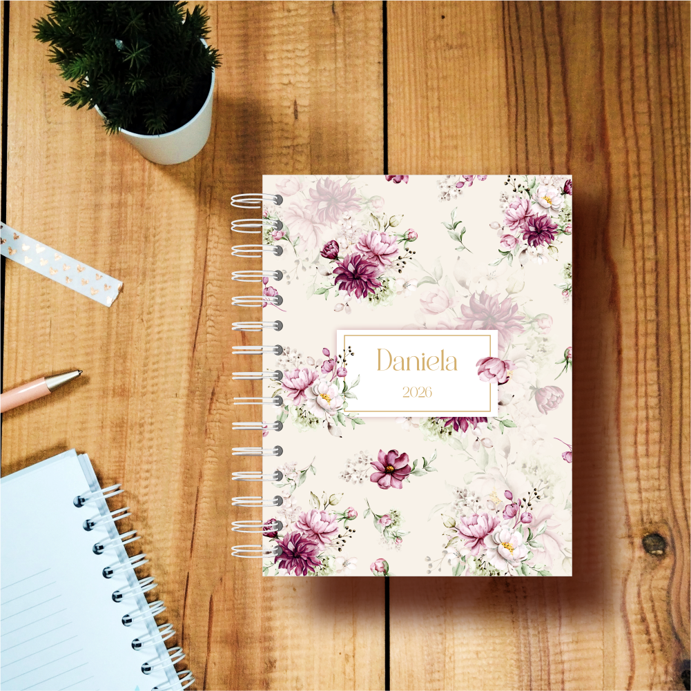 Agenda Diária - Flores Vinho