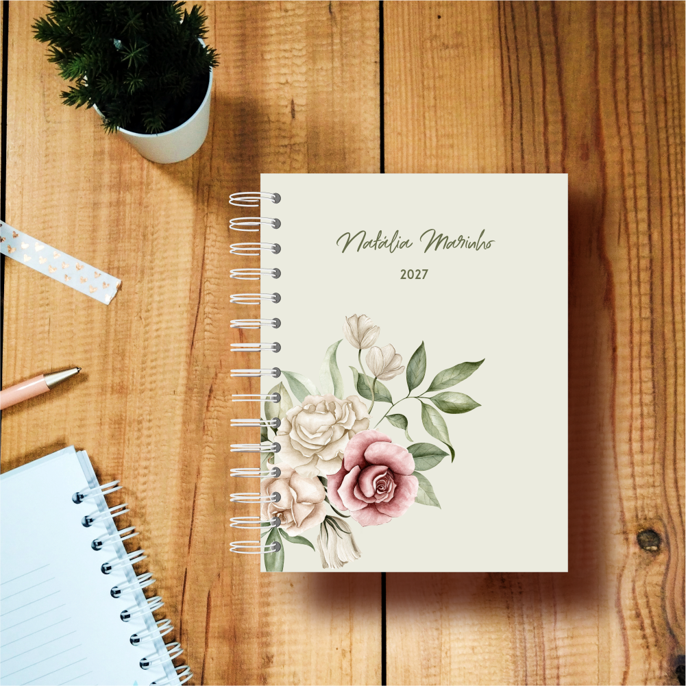 Agenda Diária - Flores Verde