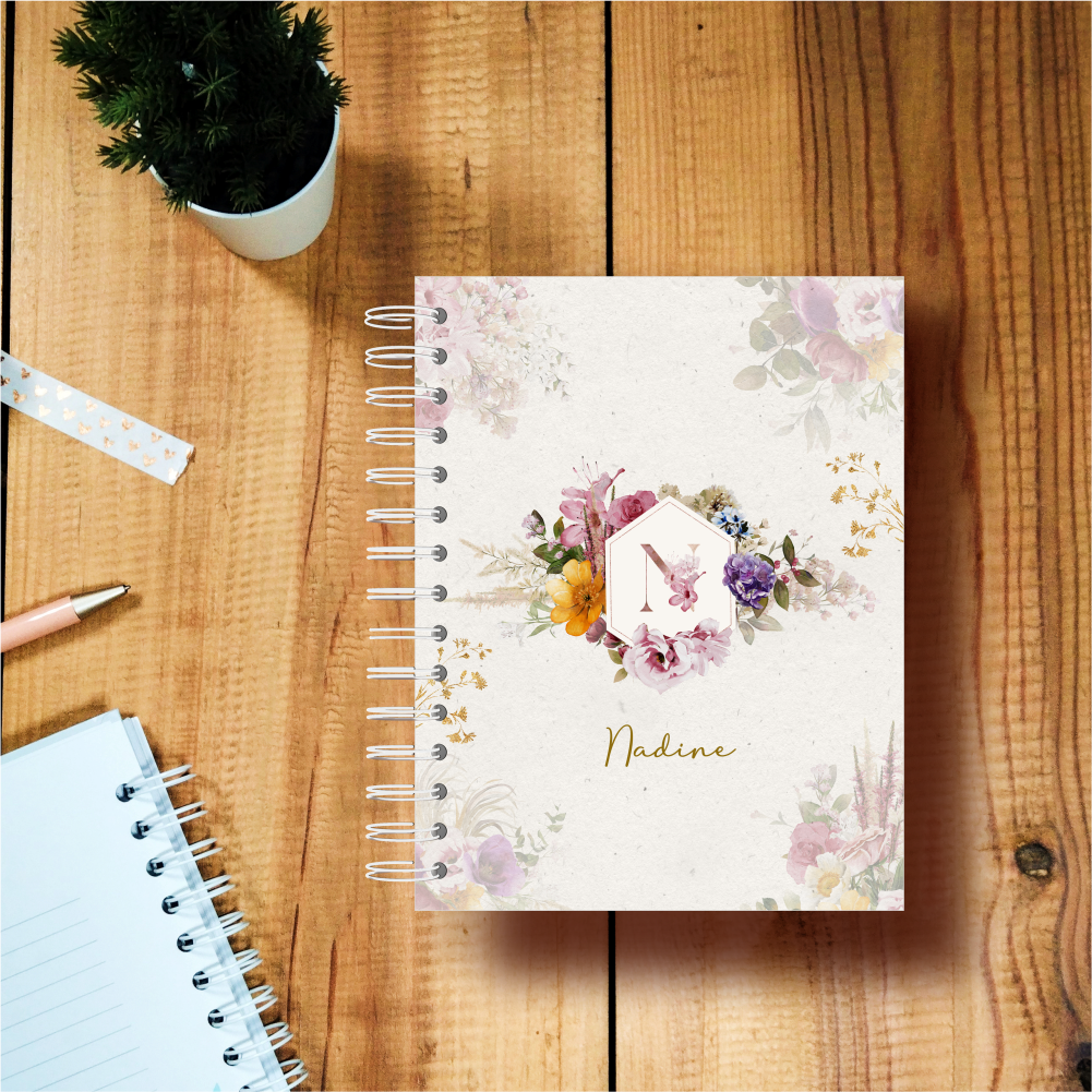 Agenda Diária - Letra Flores