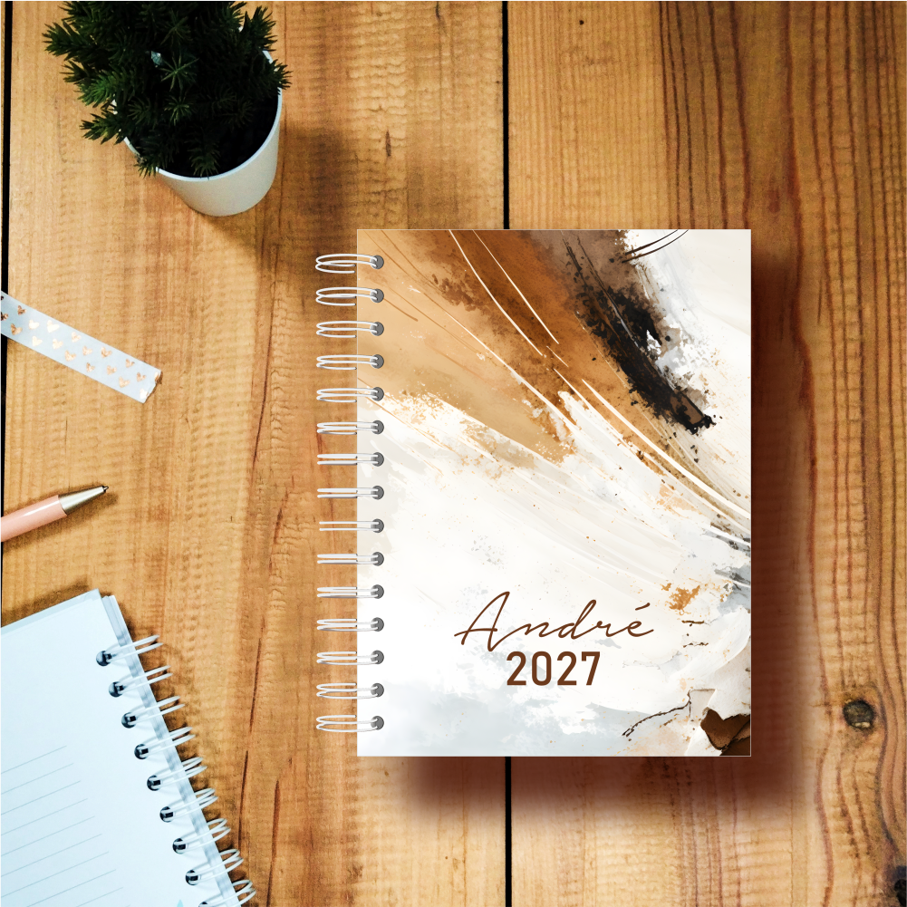 Agenda Masculina Abstrato Camel