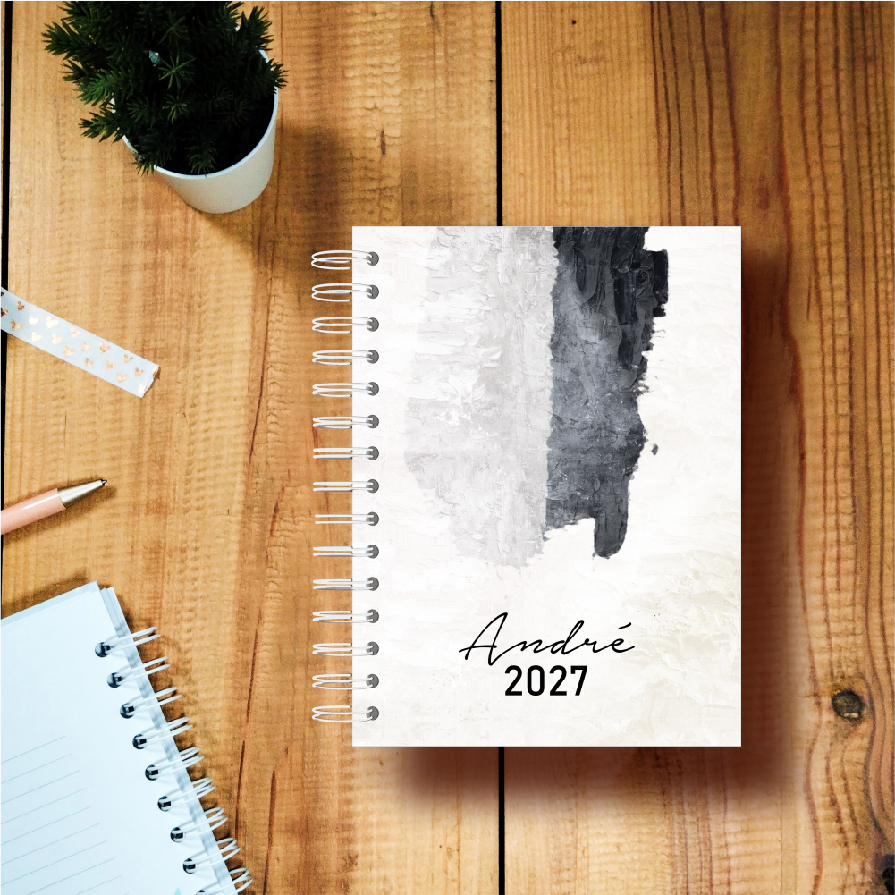 agenda masculina abstrato cinza