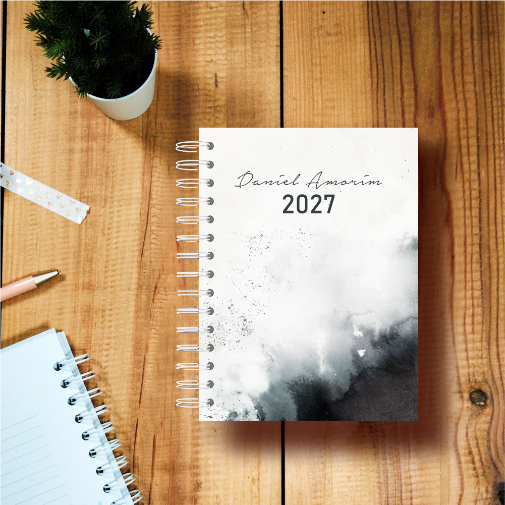 agenda masculina 2027 abstrato cinza