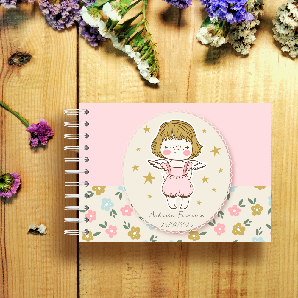 Livro de Honra Batizado - Anjo Menina
