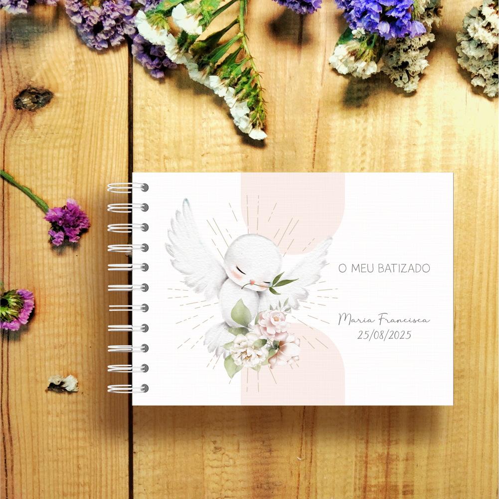 Livro de Honra Batizado - Pomba Salmão
