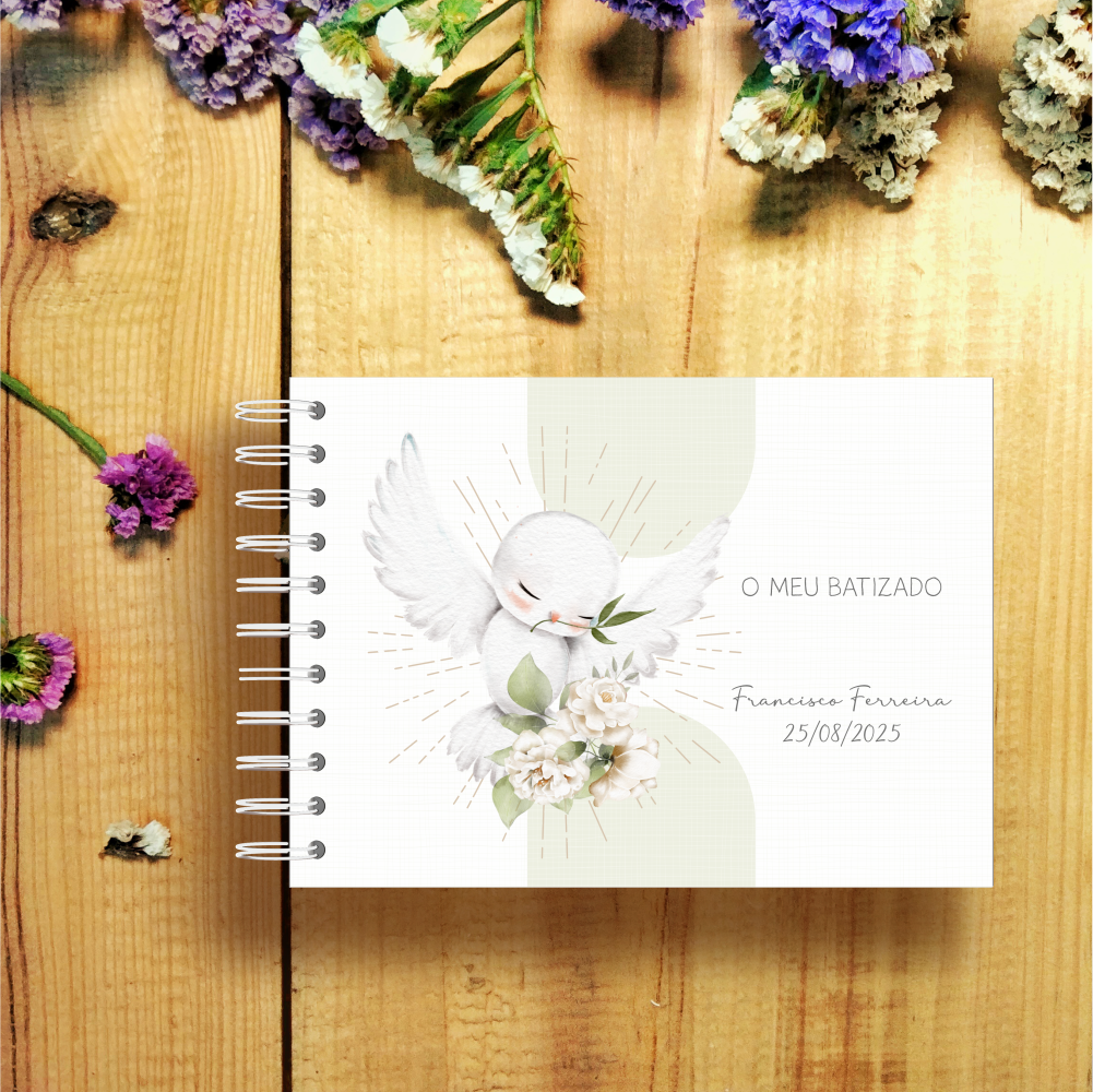 Livro de Honra Batizado - Pomba Verde