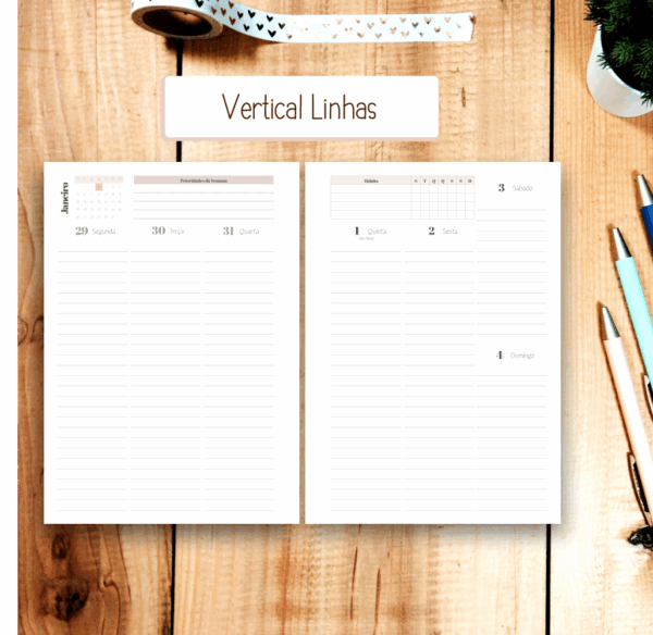 Miolo de Agenda Semanal Sem Furo - Image 2