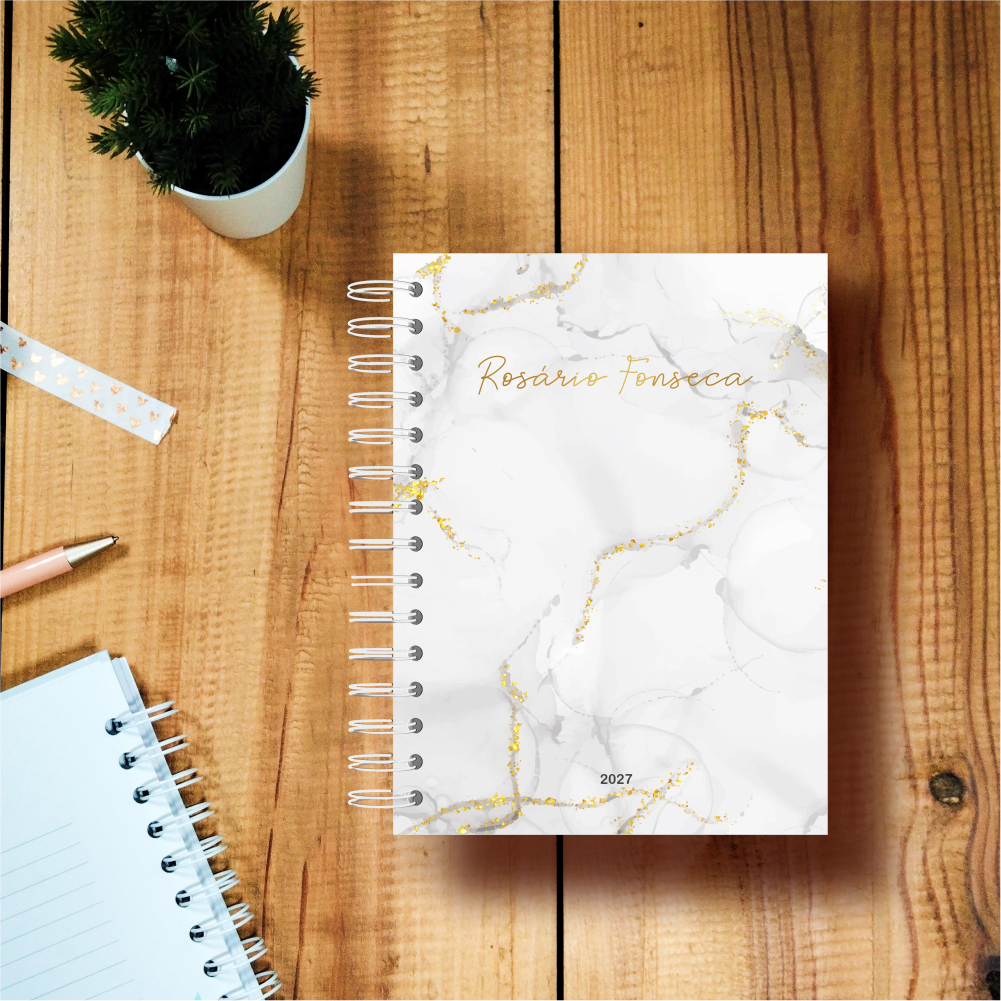 Agenda 2027 abstrato cinza e dourado