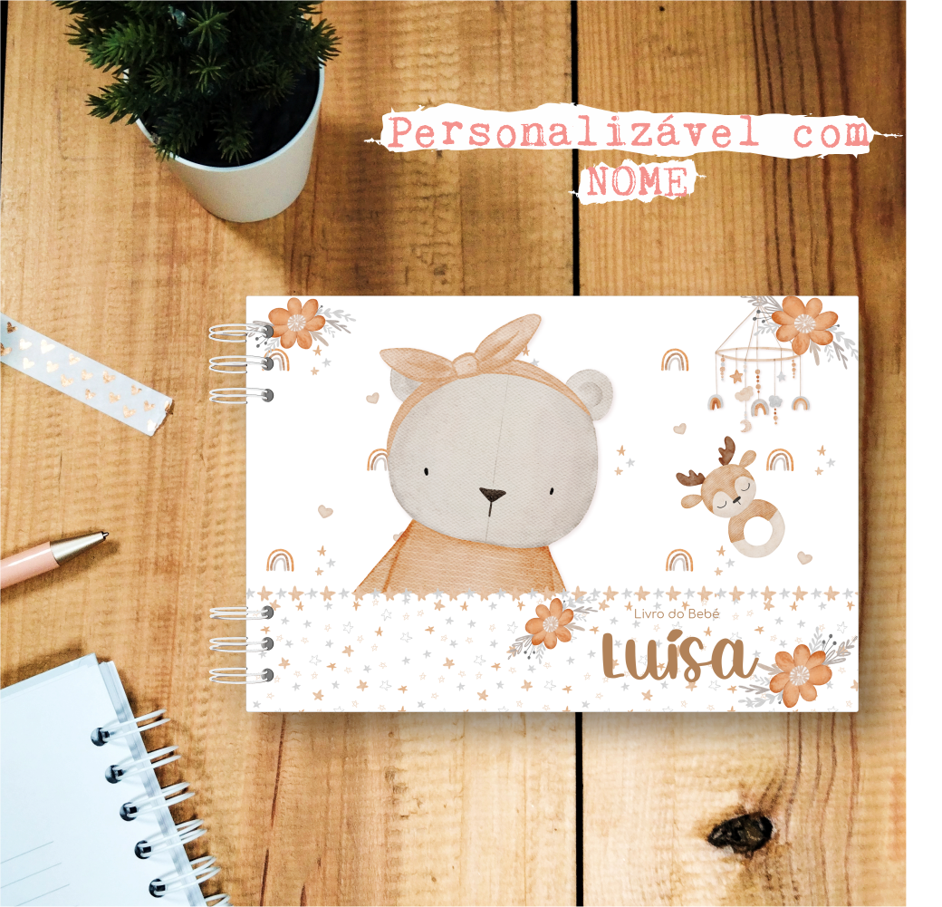 Álbum de Bebé Personalizável - Ursinha