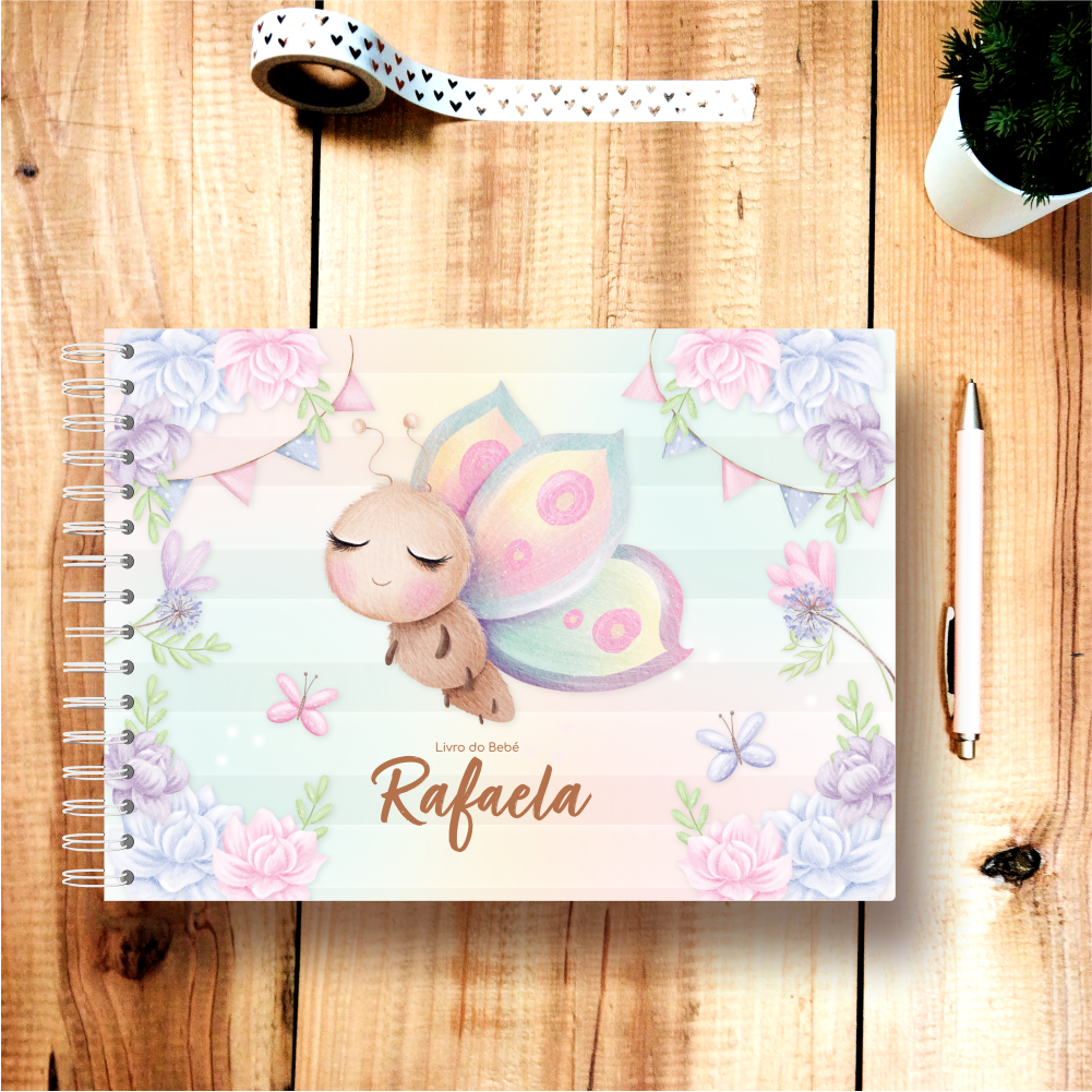 Livro do Bebé Personalizável - Borboleta Cute