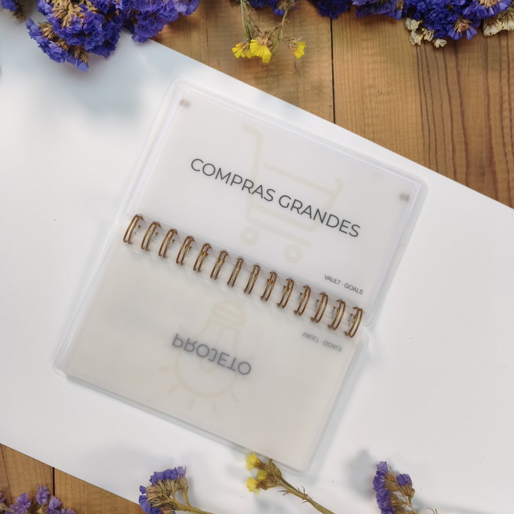 Envelopes reutilizáveis para objetivos de poupança organizados no VAULT GOALS