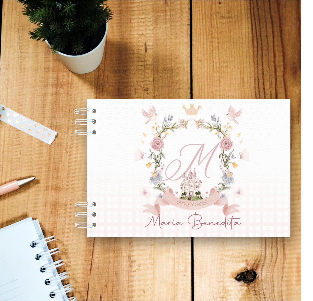 livro bebé Monograma Flores