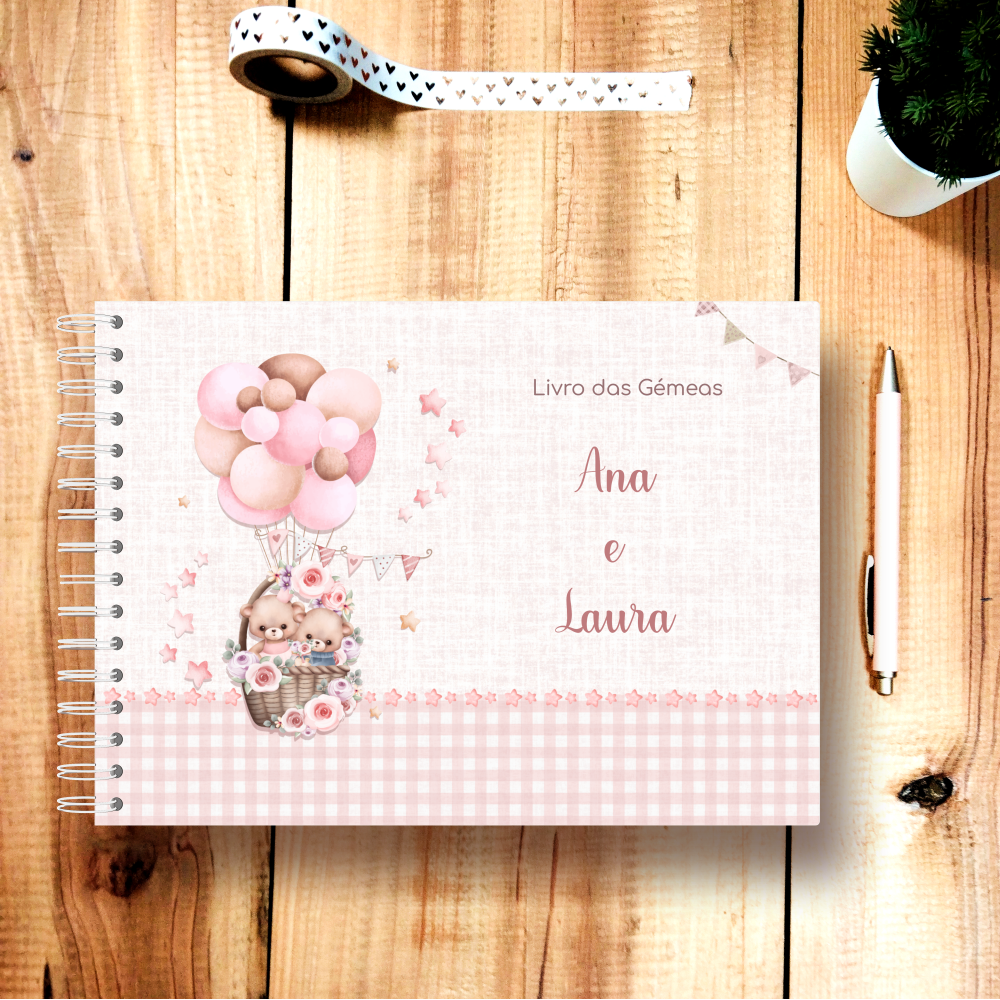 Livro do Bebé Personalizável Gémeas