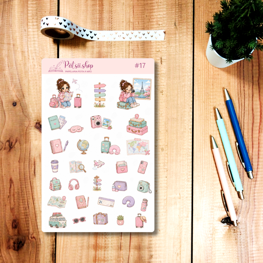 Autocolantes Travel Girl