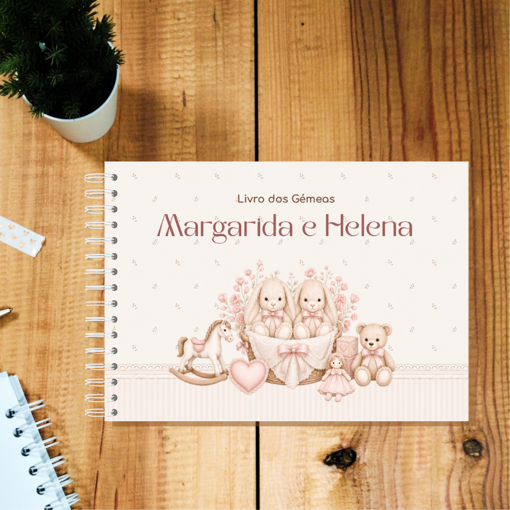 Livro do Bebé Gémeas - Coelhinhas